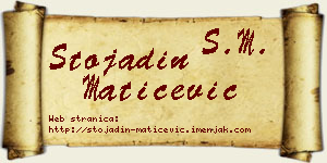 Stojadin Matićević vizit kartica